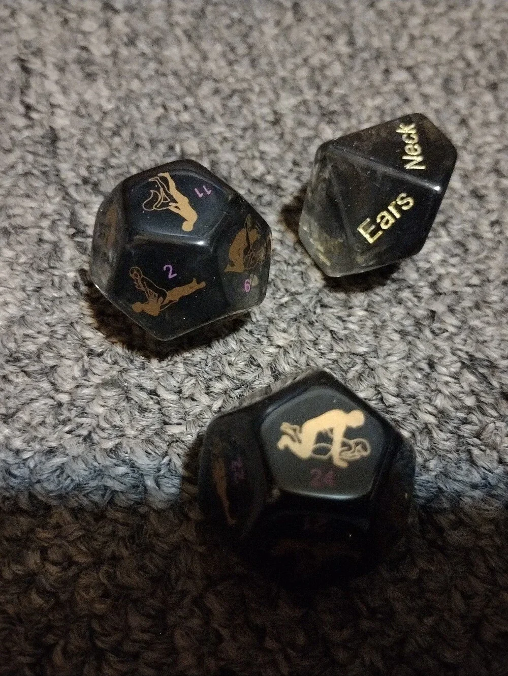 Funny Male and Female Dice Game for Couples - Black